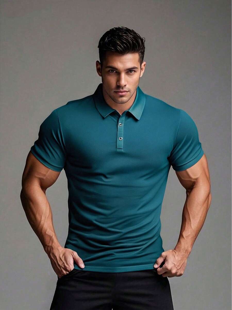 Polo Shirt Pique - Men's Casual Breathable Plain Polo Shirt,