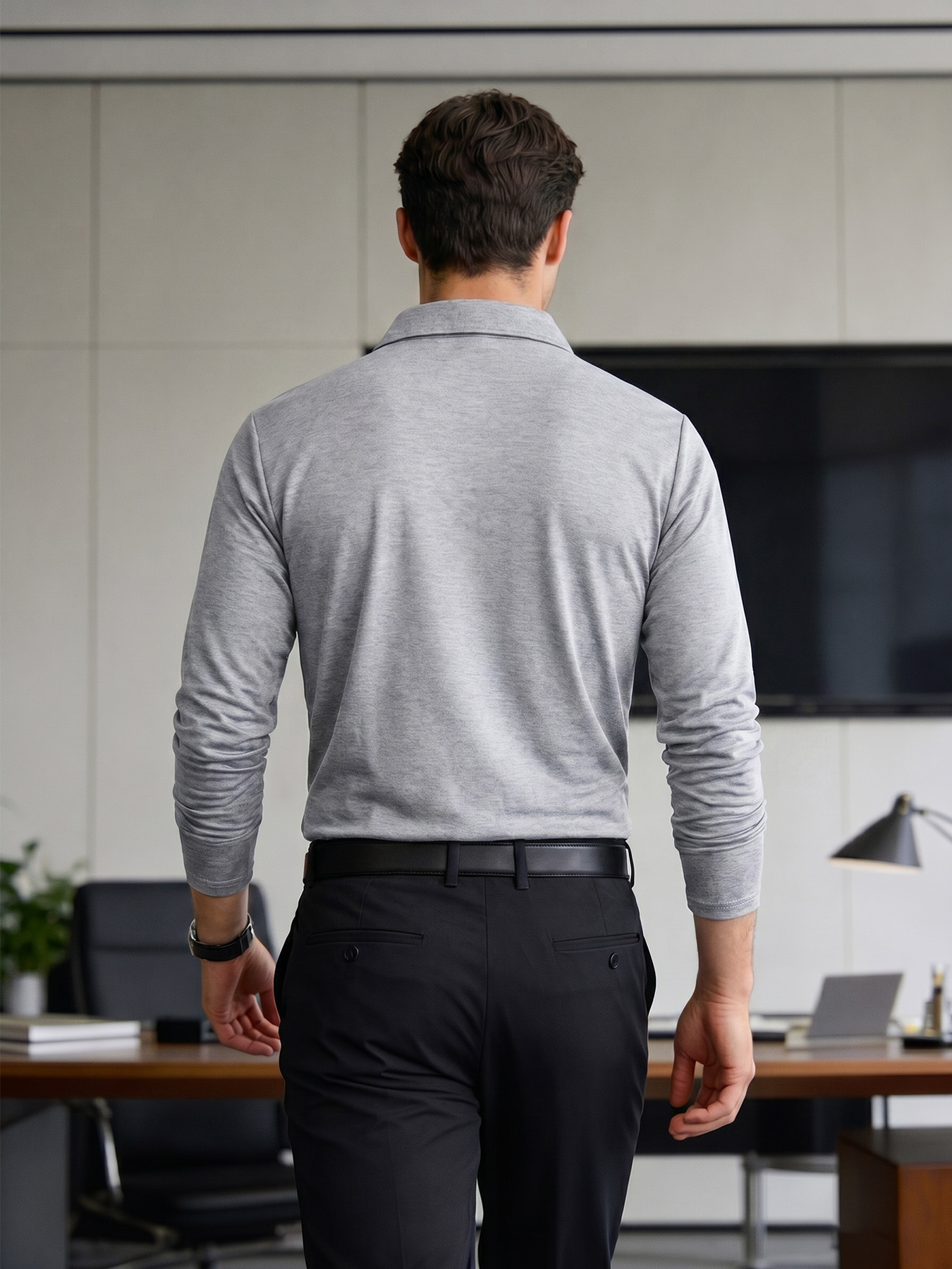 2 Pack Men's Long Sleeve Polo  - Polo Shirt Pique ulasan dan harga