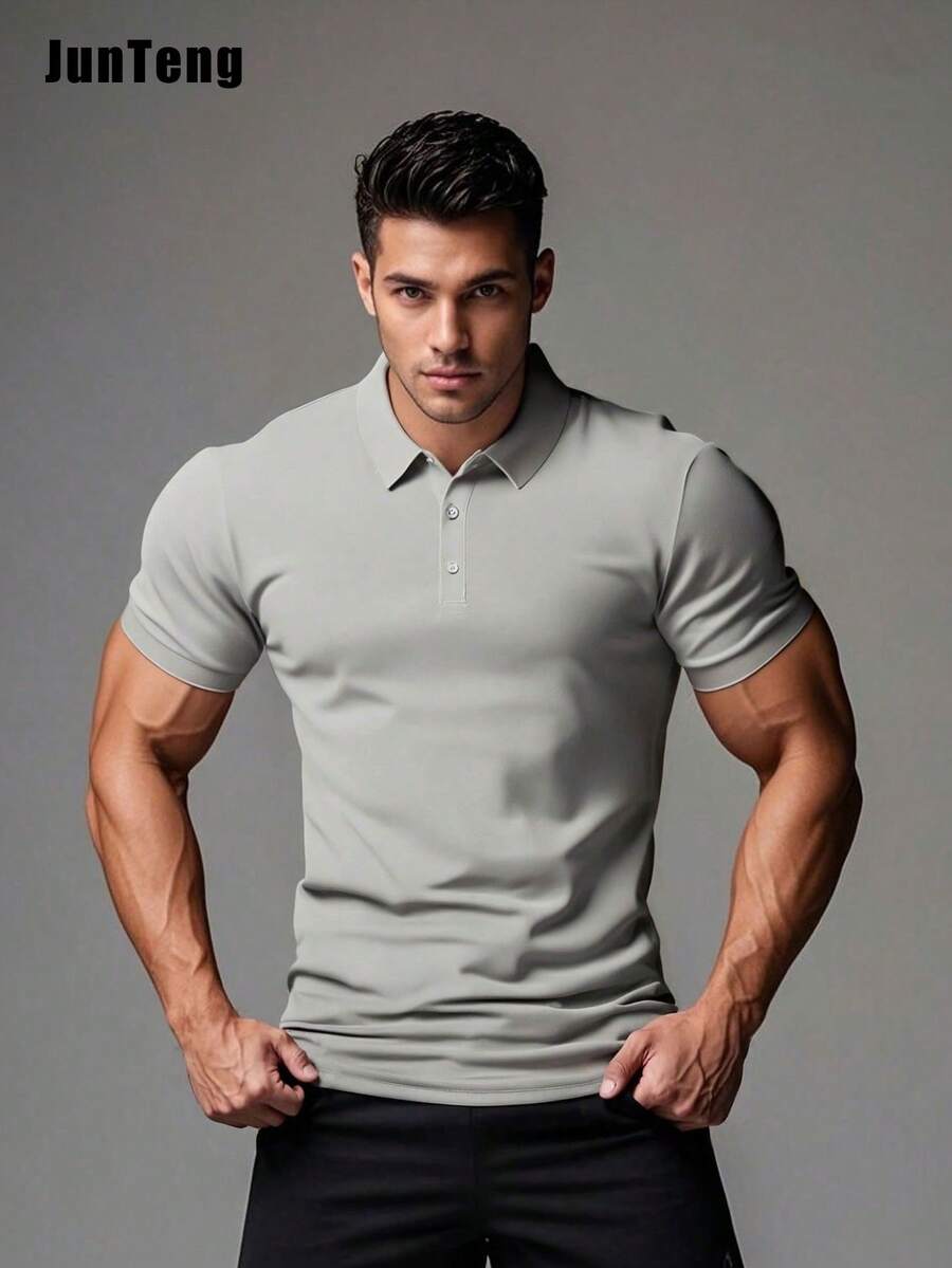 Men's Casual Breathable Plain  - Polo Shirt Pique ulasan dan harga