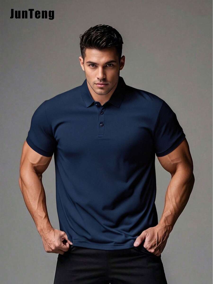 Men's Casual Breathable Plain  - Polo Shirt Pique ulasan dan harga