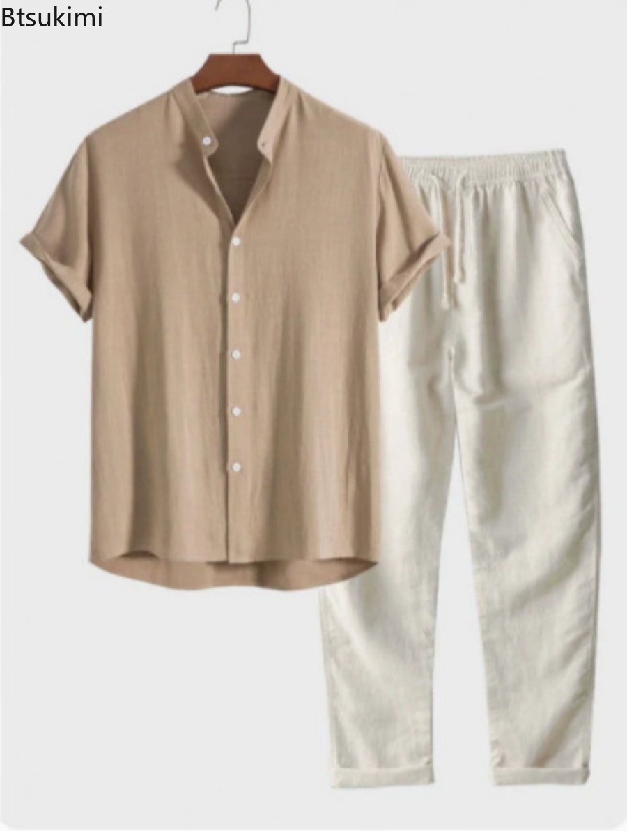 2026 Men's Fashion Solid Beach - Short Linen Drawstring ulasan dan harga